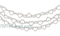 White gold three strands heart link chain